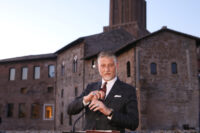 Il Ministro della Cultura Alessandro Giuli presenta la nuova illuminazione del Foro Traiano Ñ Roma Ñ Italia Ñ Gioved 26 Giugno 2025 - Cronaca - (foto di Cecilia Fabiano/ LaPresse)