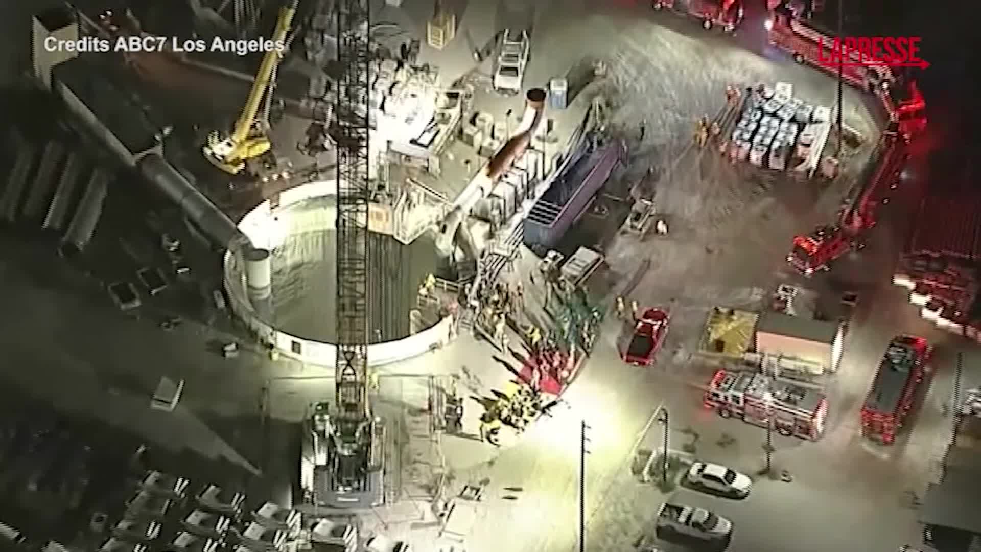 los angeles crolla tunnel in costruzione operai intrappolati