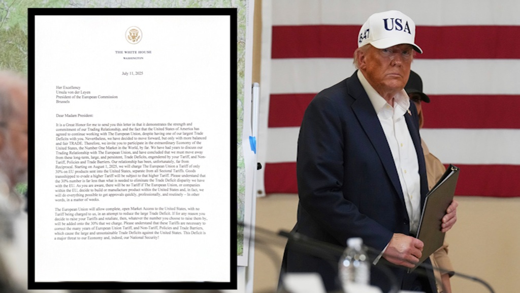 Dazi, Trump impone all’Ue tariffe al 30% da agosto. Von der Leyen: “Pronti a reagire” Dazi, Trump impone all’Ue tariffe al 30% da agosto. Von der Leyen: “Pronti a reagire”