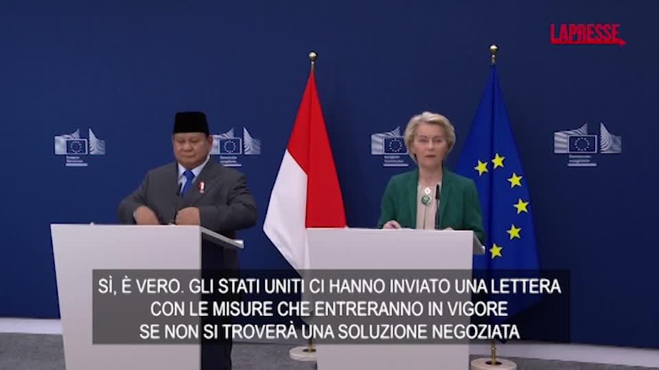 Dazi, von der Leyen: "Estendiamo la sospensione delle contromisure Ue fino a inizio agosto" Dazi, von der Leyen: "Estendiamo la sospensione delle contromisure Ue fino a inizio agosto"