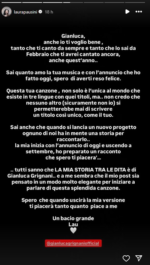 Laura Pausini e Gianluca Grignani, scintille social tra i due cantanti Laura Pausini e Gianluca Grignani, scintille social tra i due cantanti