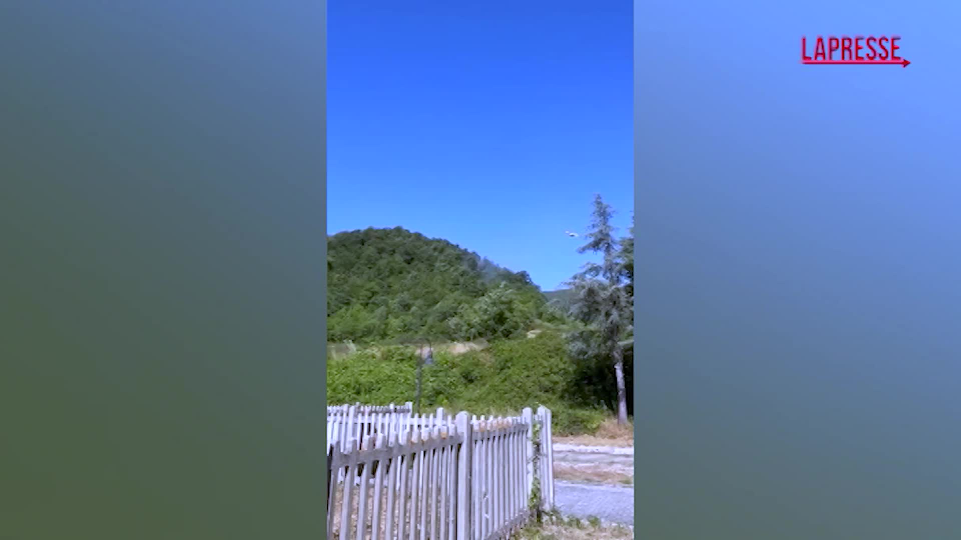 Pesaro, incendio boschivo dopo temporale: sul posto Canadair