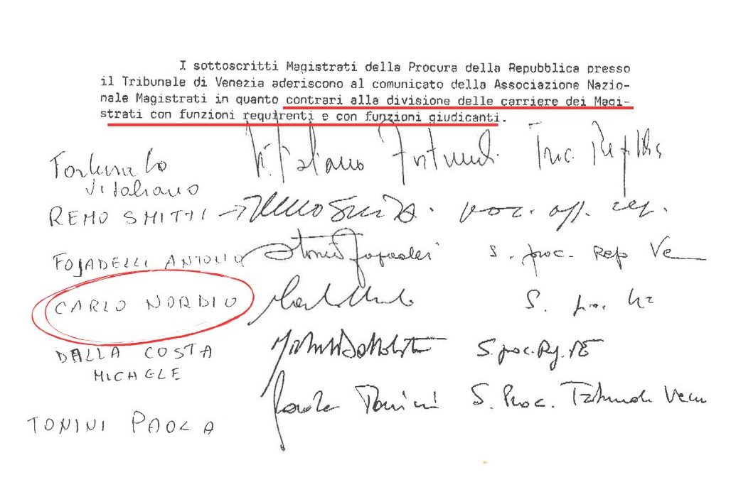 separazione carriere anm pubblica lettera del 821794 nordio era contrario