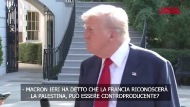 Trump: "Macron riconosce la Palestina? Quello che dice non conta"