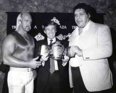 Hulk Hogan, Donald Trump, Andre the Giant 1987