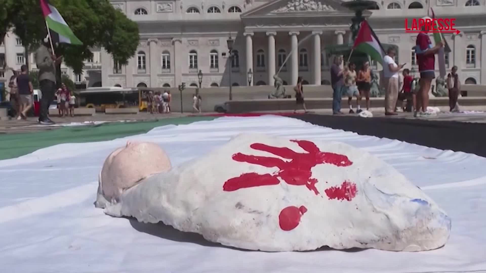 a lisbona l omaggio per i bambini uccisi a gaza