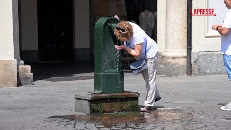 Caldo estremo in città, a Torino si cerca la collina e ci si bagna nelle fontane