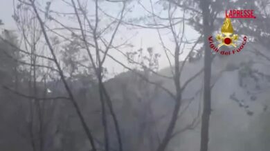 Incendio nei boschi nell’Ascolano, tre squadre dei vigili del fuoco al lavoro