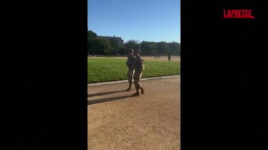 Washington, Guardia Nazionale pattuglia il National Mall