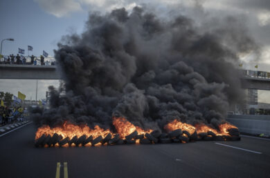 Manifestazione in Israele per gli ostaggi