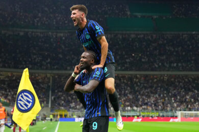 Marcus Thuram festeggia dopo aver segnato il 2-0 contro il Torino