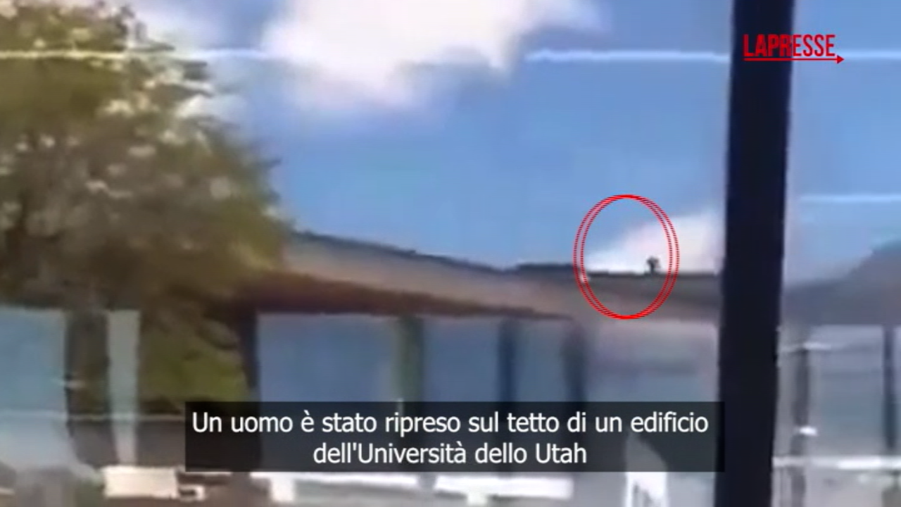 charlie kirk il killer sul tetto dell universit224 dello utah il video