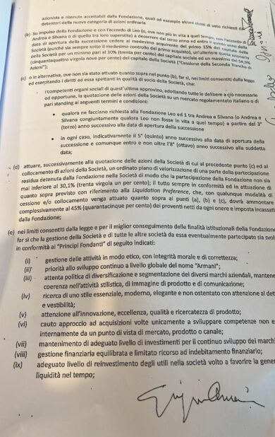 Il testamento di Giorgio Armani