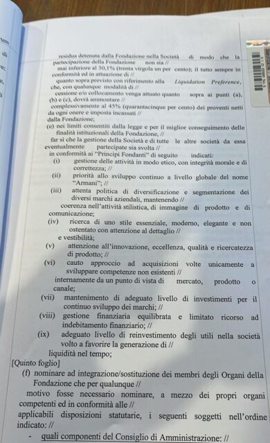 Il testamento di Giorgio Armani