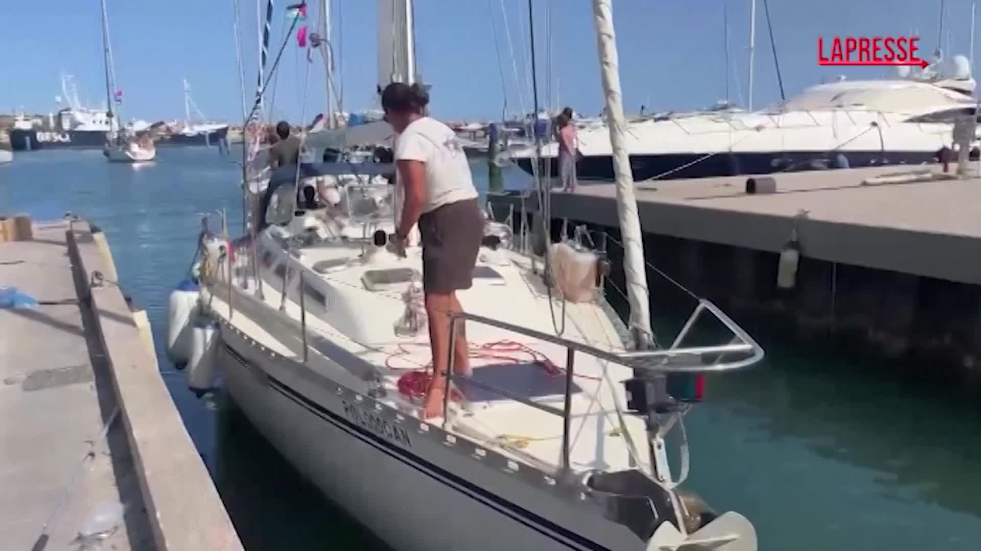 partite da augusta le barche della global sumud flotilla il video