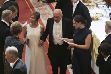 Il magnate australiano dell'editoria Rupert Murdoch con la compagna Elena Zhukova