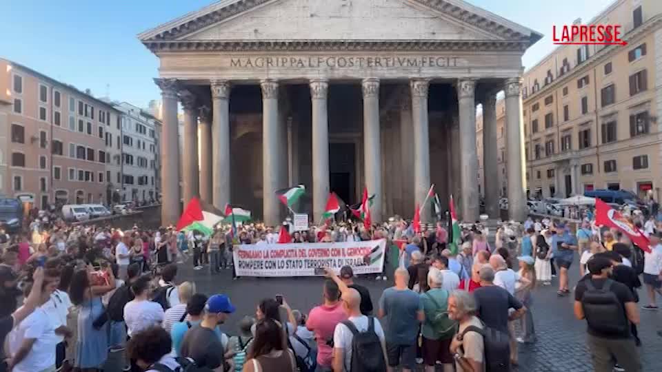 roma presidio per la palestina al pantheon
