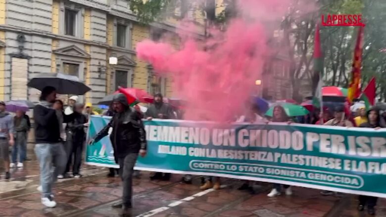 Sciopero per Gaza, in migliaia in piazza a Milano: “Interrompere rapporti con Israele”
