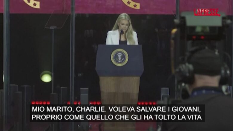 Charlie Kirk, la moglie ai funerali: “Perdono l’assassino di mio marito”