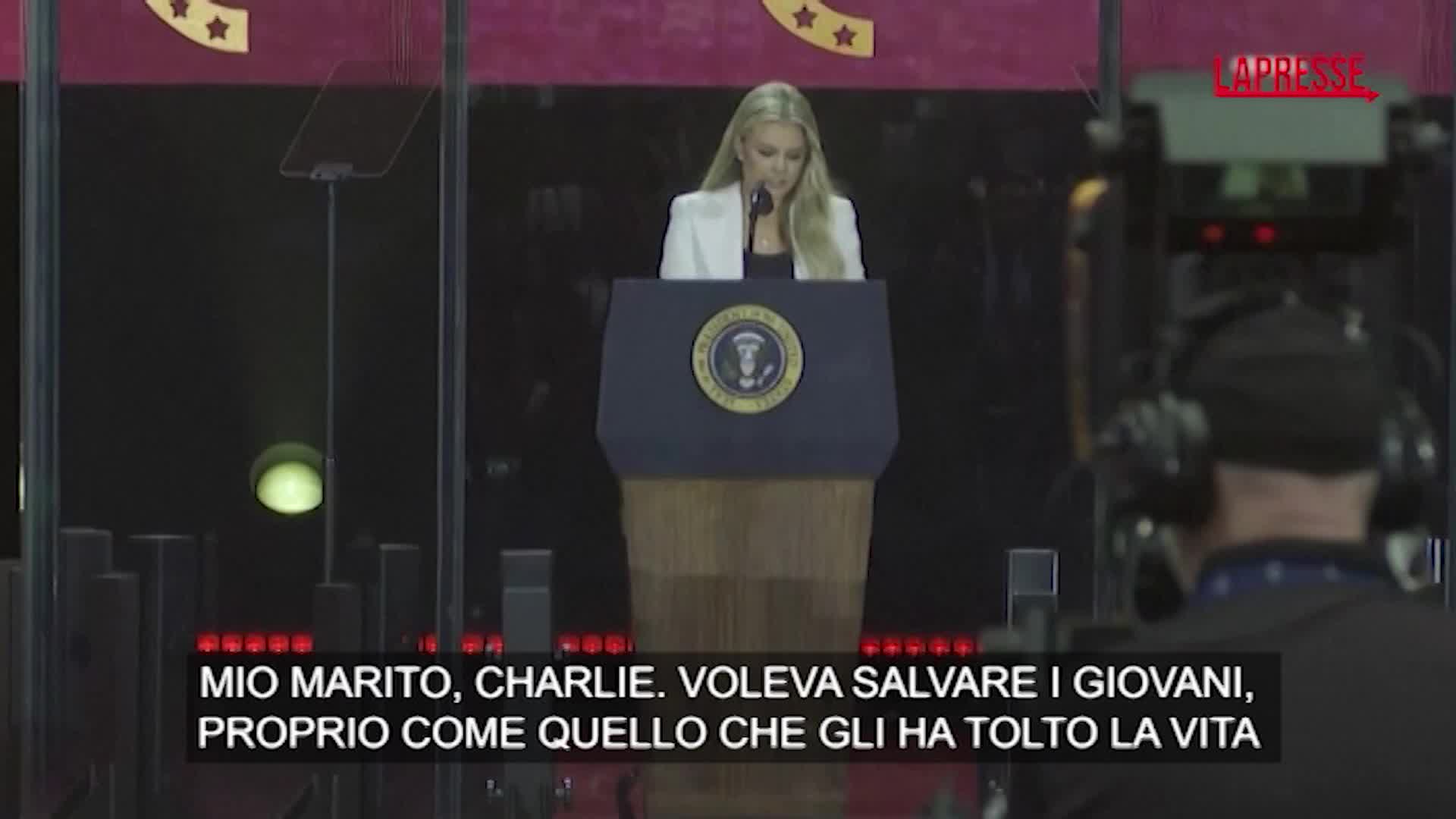 charlie kirk la moglie ai funerali perdono l8217assassino di mio marito