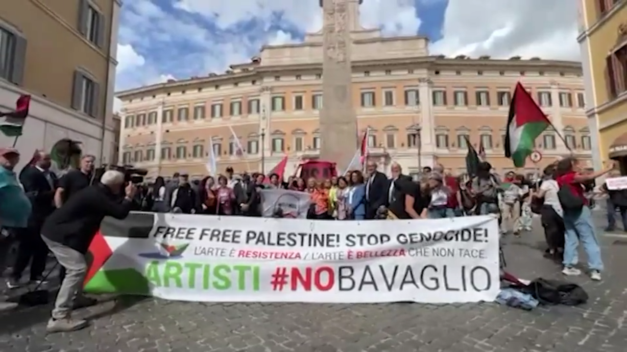 Global Sumud Flotilla, presidio davanti a Montecitorio