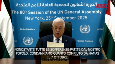 Gaza, Abbas all'Onu: "La Striscia è parte integrante della Palestina"
