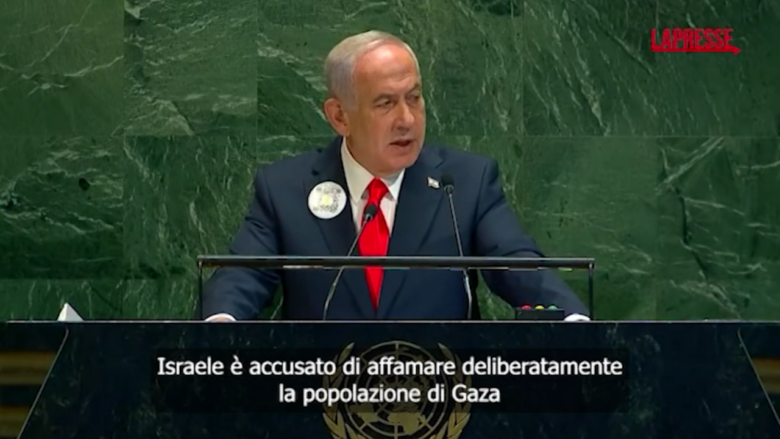 Netanyahu all'Onu: "Israele non sta affamando Gaza, la sta sfamando"