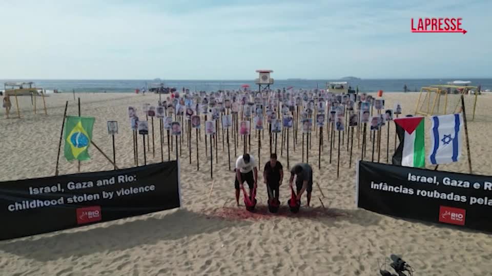 Gaza, a Copacabana installazione per ricordare i bambini vittime della guerra