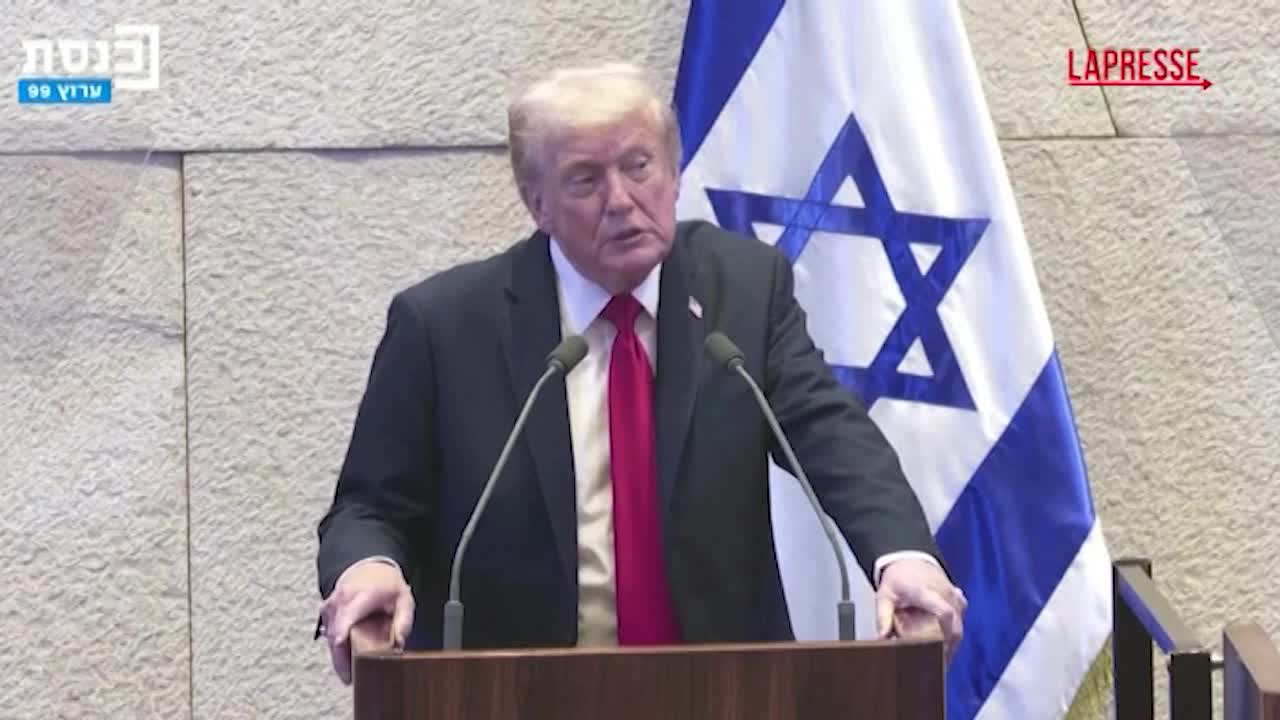 trump alla knesset il discorso del presidente usa interrotto da contestatori