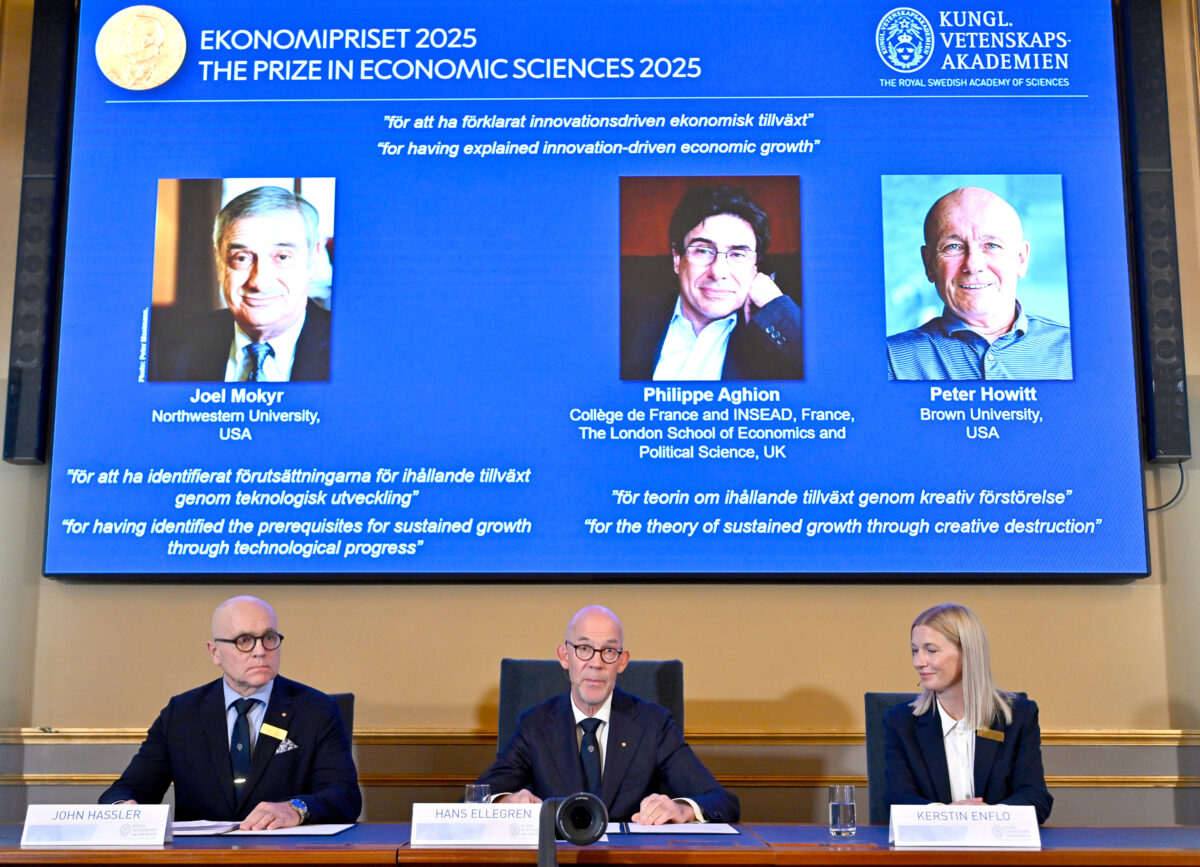 Nobel per l’Economia 2025: premio a Joel Mokyr, Philippe Aghion e Peter Howitt