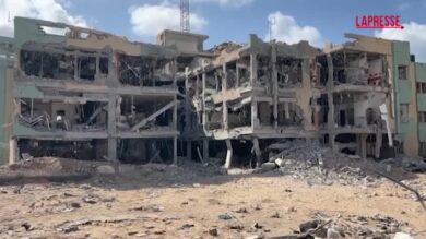 Gaza, l'ospedale Al-Rantisi devastato dai raid israeliani: restano solo macerie