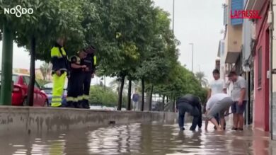 Siviglia flagellata dalle piogge: disagi e strade allagate