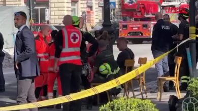 Crollo Torre dei Conti ai Fori Imperiali: soccorso vigile del fuoco