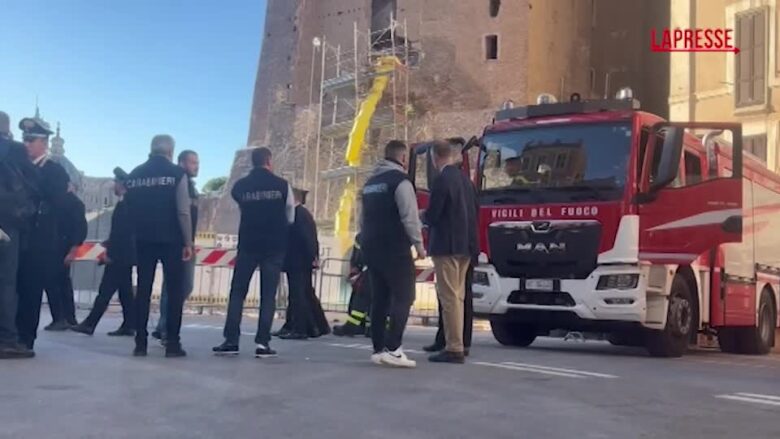 Crollo Torre dei Conti, sopralluogo dei Carabinieri con un drone