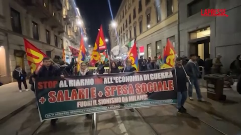 Milano, corteo pro-Palestina contro "economia di guerra del governo"