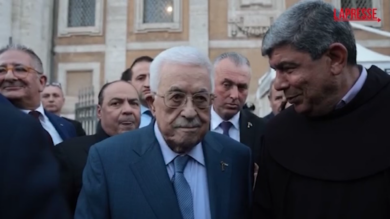 Abu Mazen visita la tomba di Papa Francesco
