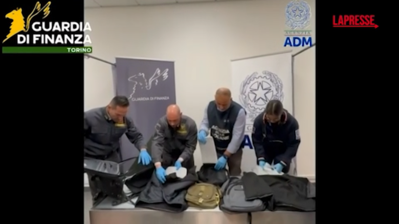 Torino, sequestrati 9 chilogrammi di cocaina all'aeroporto