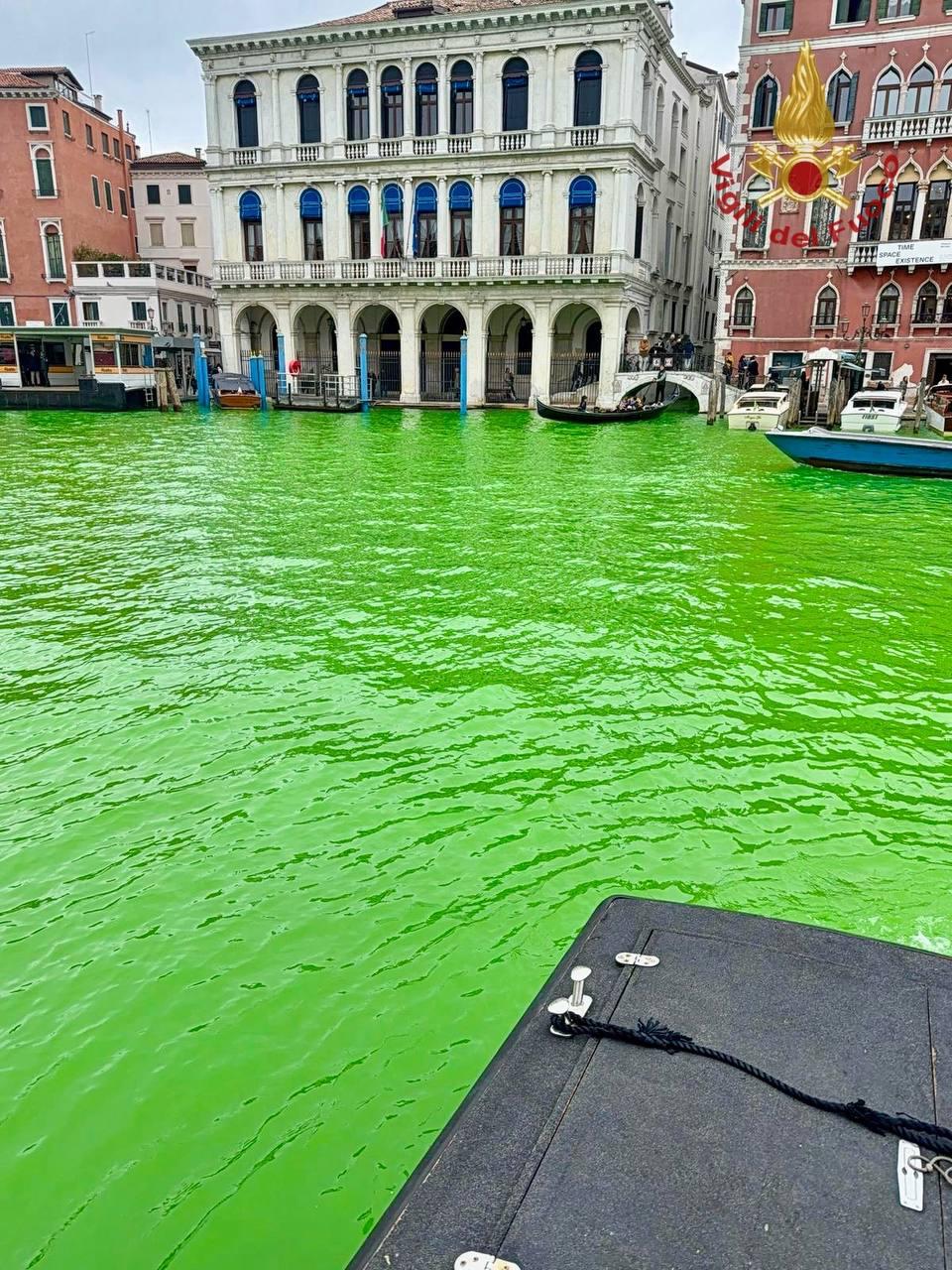 Venezia, attivisti climatici tingono acque Canal Grande di verde: tra loro Greta Thunberg Venezia, attivisti climatici tingono acque Canal Grande di verde: tra loro Greta Thunberg