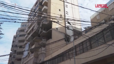 Libano, le macerie nel sobborgo di Beirut dopo i raid di Israele: le immagini