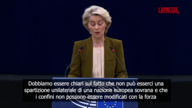 Ucraina, von der Leyen: "Le frontiere non possono essere cambiate con la forza"
