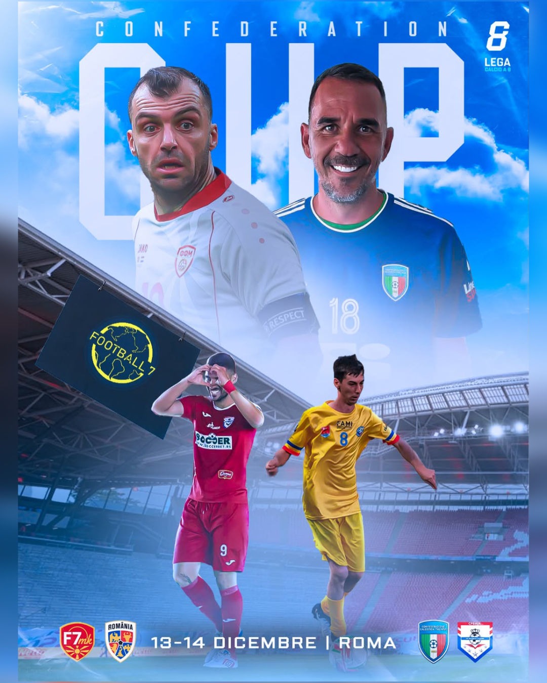 Pandev e Cerci alla Confederation Cup di calcio a otto a Roma