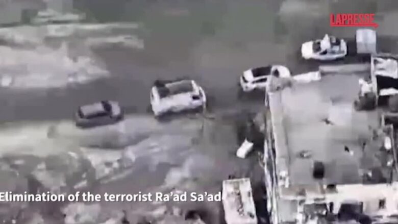 Gaza, il video dall'alto dell'attacco al leader di Hamas Raad Saad