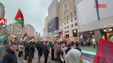 Milano, pro Pal in piazza: "La Russa-Meloni antisemitismo è vostra storia"