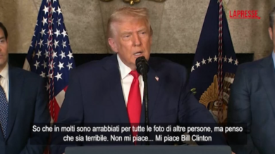 Caso Epstein, Trump: "Mi dispiace vedere foto di Clinton, mi piace Bill"