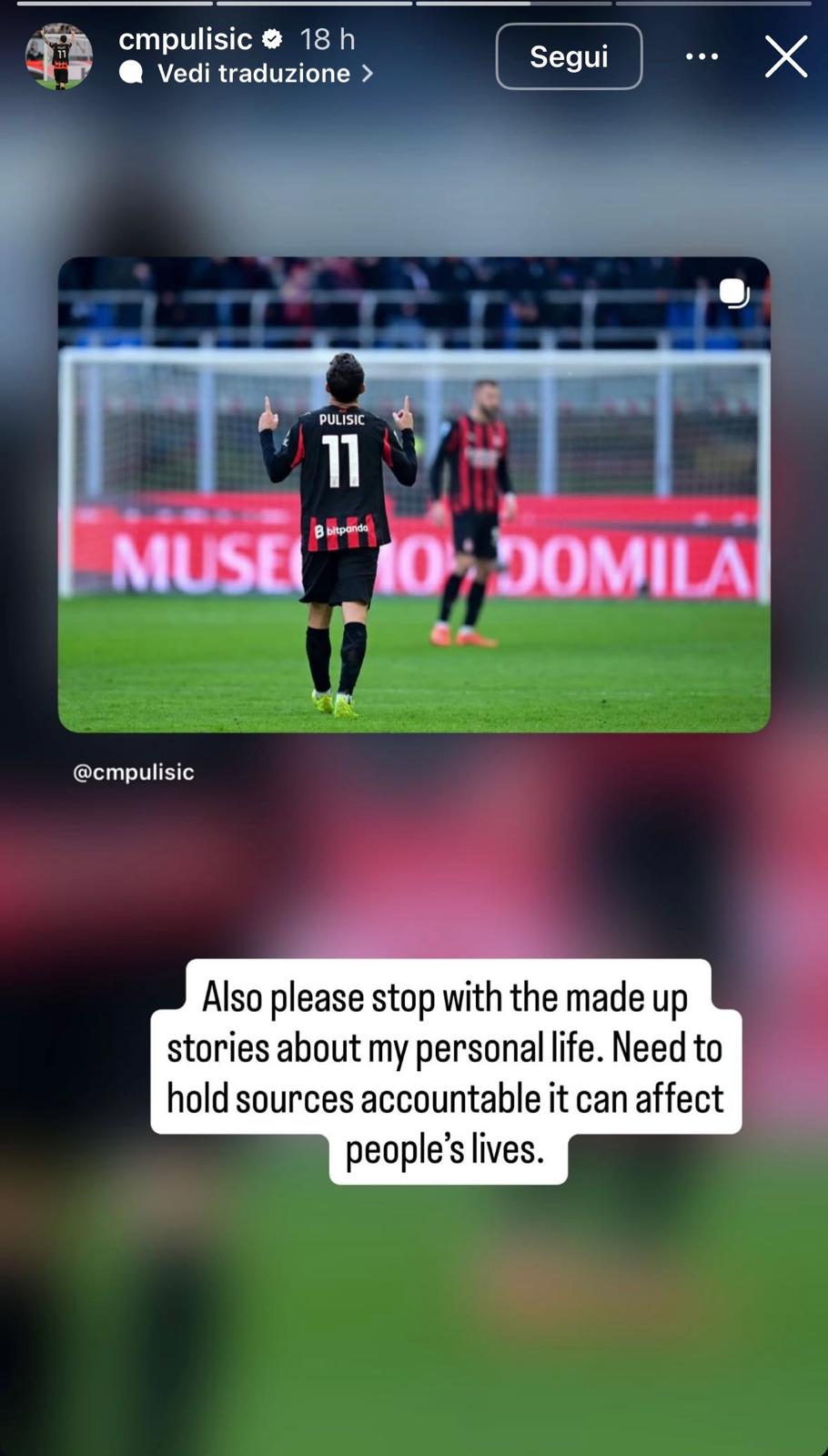 Pulisic-Sweeney, il calciatore smentisce il flirt