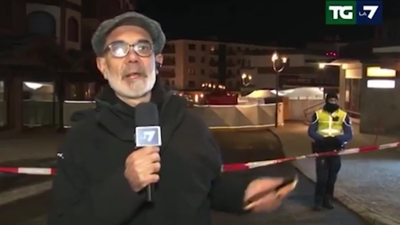 Crans Montana, la commozione dell’inviato di La7 durante il Tg
