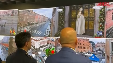 Giubileo: Papa Leone XIV chiude Porta Santa Basilica San Pietro, il momento visto dai monitor della Questura