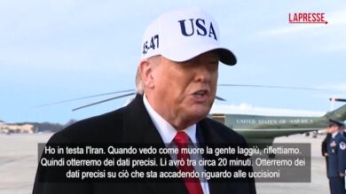 Iran:  Trump: "Preoccupato per i morti, agirò di conseguenza"