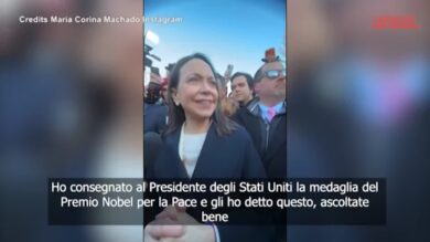 Venezuela, Machado: "Ho consegnato la medaglia del Nobel per la Pace a Trump"