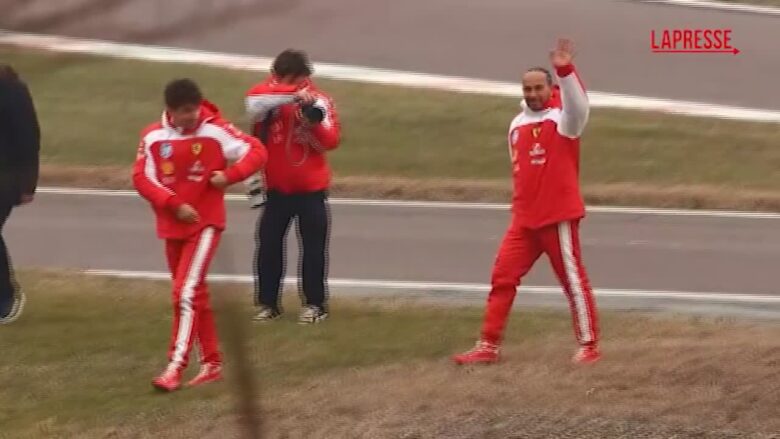 Ferrari, bagno di folla per Leclerc e Hamilton a Fiorano